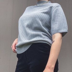 Vintage Silver Mock Turtleneck Sweater